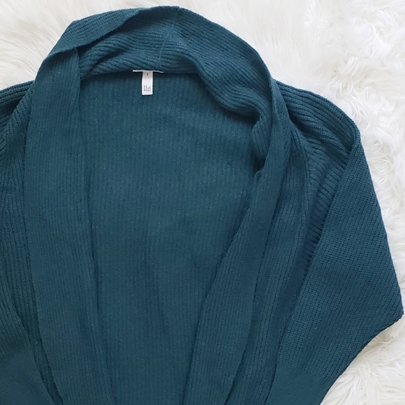 Leith Dolman Sleeve Long Teal Sweater Cardigan - Picture 5 of 8